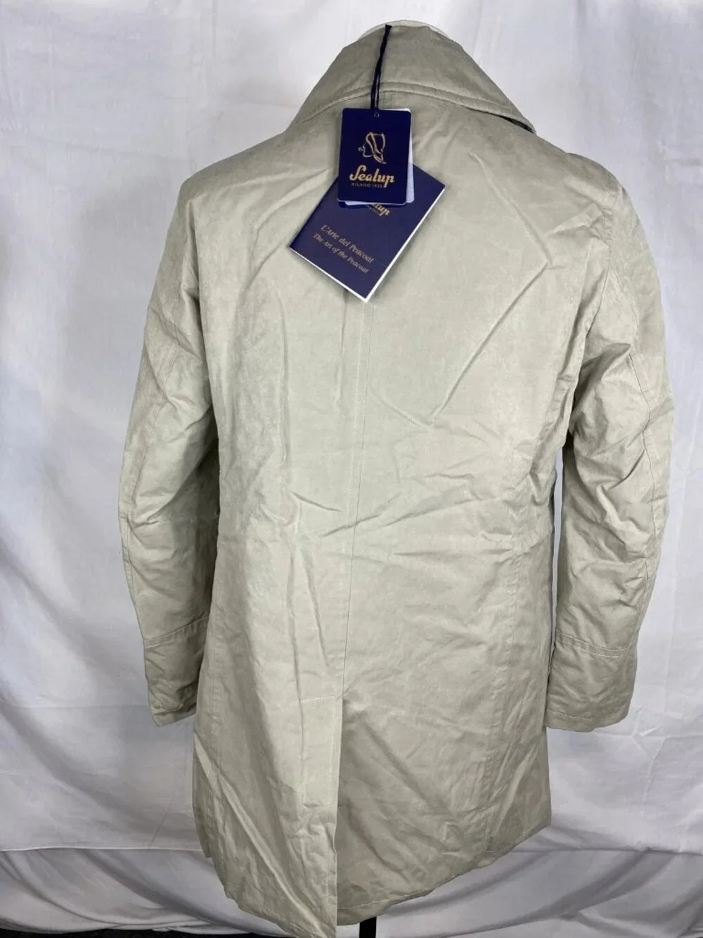 Sealup Mens Coat Beige Size XXL Genova Double Breasted Peacoat Goldtone Buttons